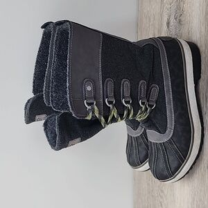 UGG Australia Baroness Mid Waterproof Winter Snow Duck Boots Charcoal Black Sz 8